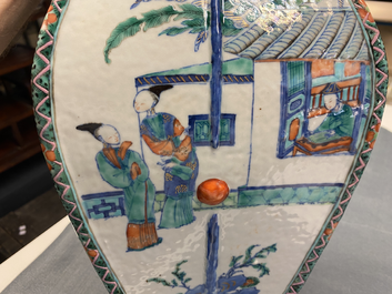 A Chinese doucai vase with elephant handles, Qianlong/Jiaqing